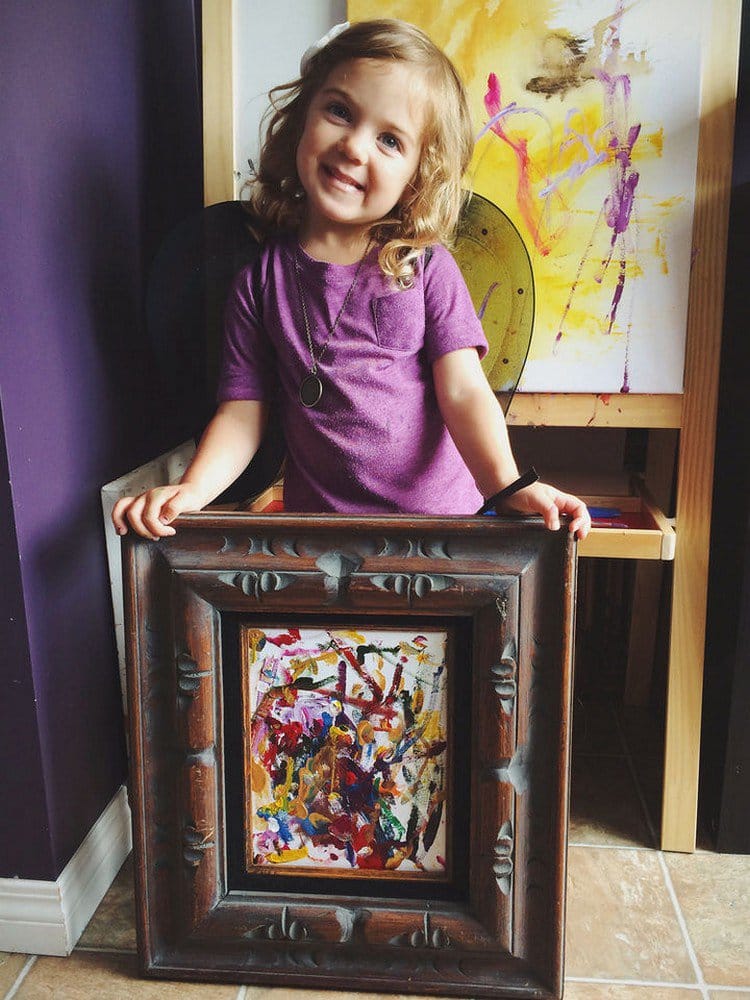 framed painting girl