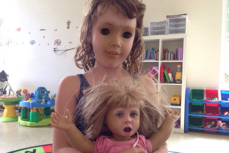 girl blond doll face swap