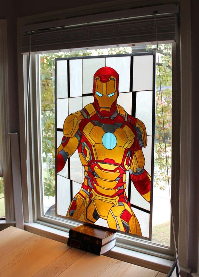 iron man stained glass