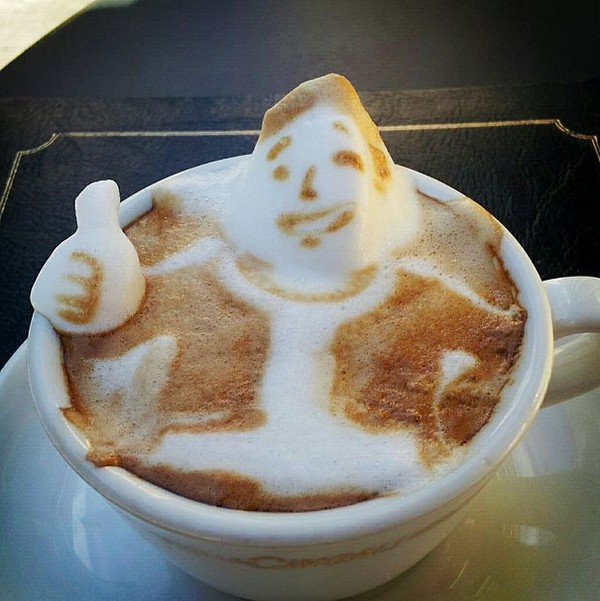 latte man thumbs up