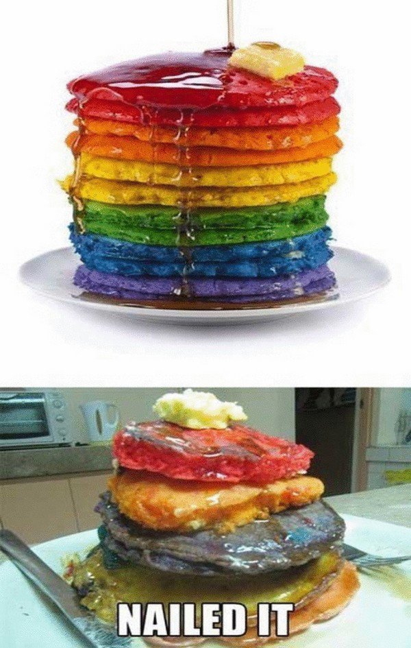 multicolored pancake stack
