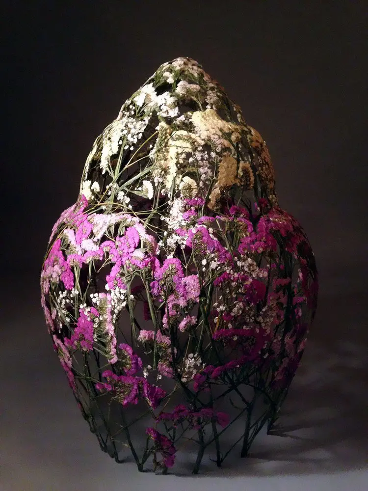 pink flower sculpture