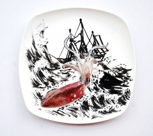 sea monster plate