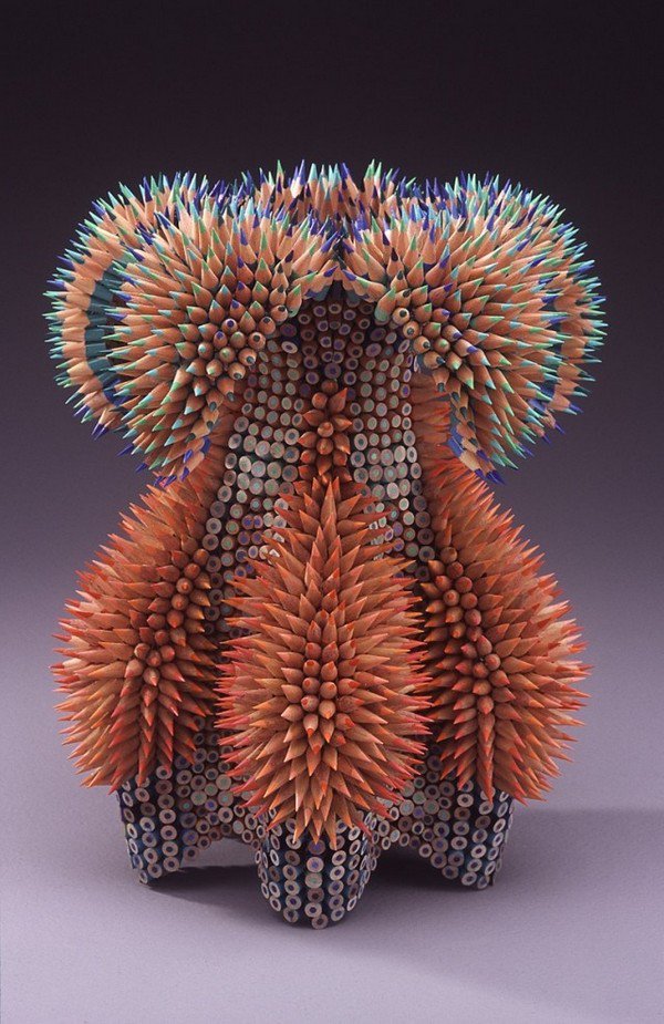 spiky pencil sculpture