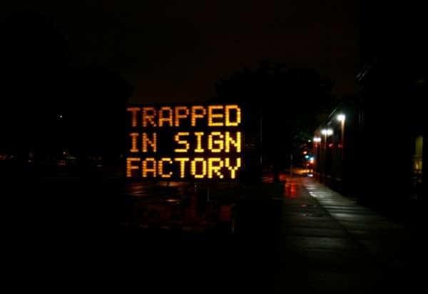 trapped sign