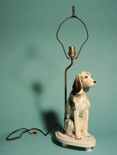 vintage dog lamp