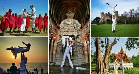 Acrobat Couple cheetah platt rhian woodyard Get Married around the world