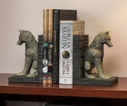 Game of Thrones Direwolf Bookends