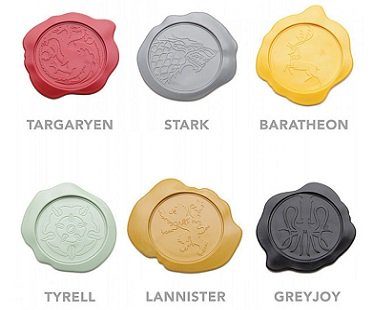 Game of Thrones Wax Seal Coasters houses