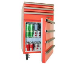 Garage Toolbox Refrigerator open