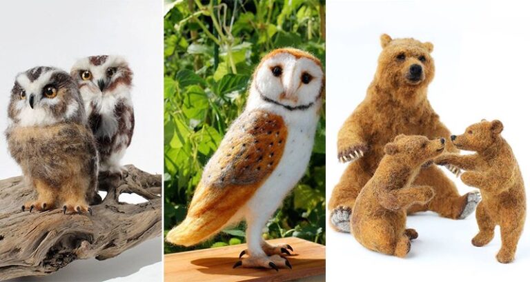 Needle-Felted Animal Sculptures