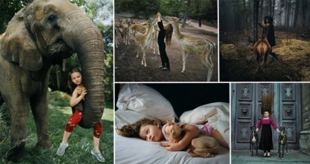 Robin Schwarttz Photographs Daughter with animals