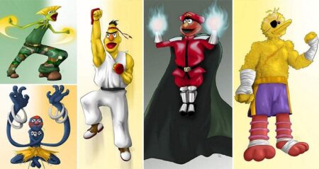 Sesame Street Fighter Illustrations