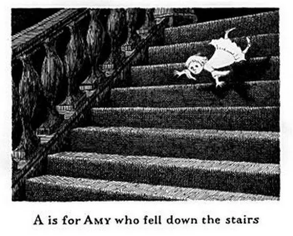 girl falling stairs