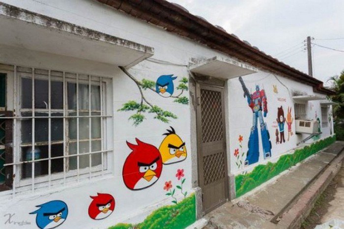 angry birds mural
