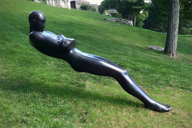 black human sculpture outside