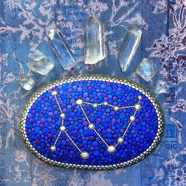 blue constellation mandala stone crystals