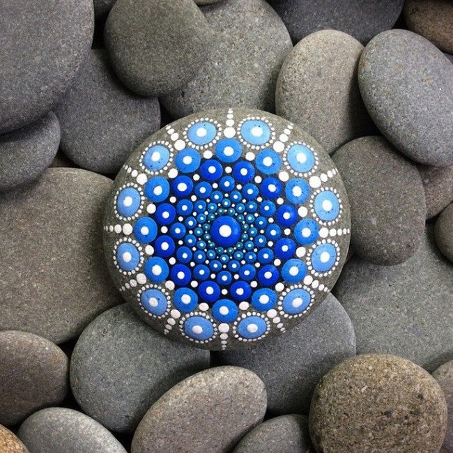 blue mandala stone