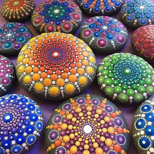 close up mandala stones