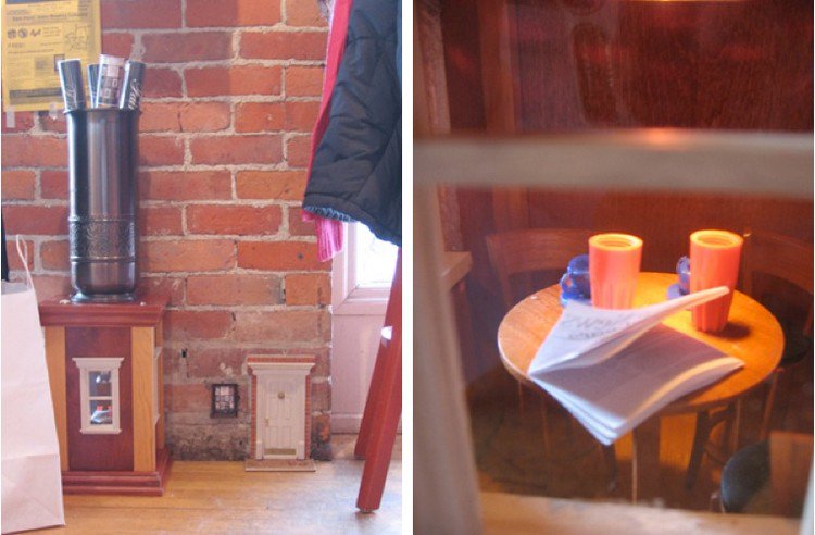 coffee shop tiny furniture tiny door