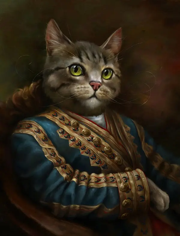 These Cats Could Be Mistaken For Royalty In These Fancy Cat Oil Paintings