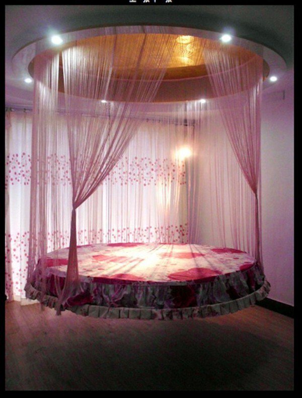 floating pink bed