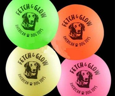 glow in the dark dog ball colours