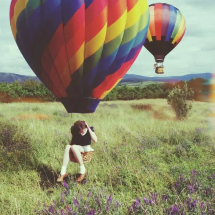 hot air balloons girl