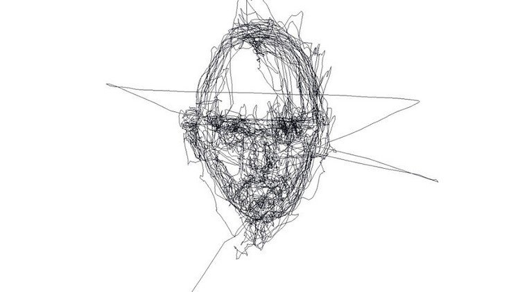 man drawing face on