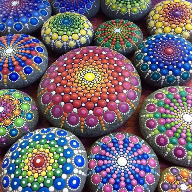 mandala stones close up