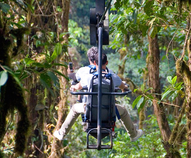 men backs sky bike