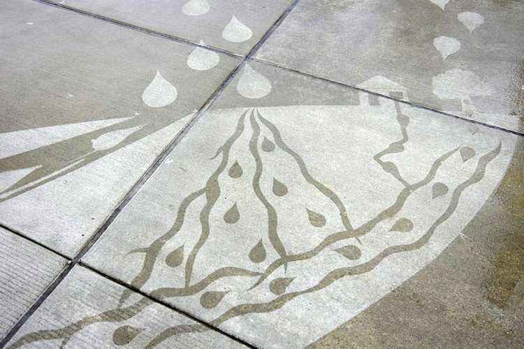 raindrops street art rain activated
