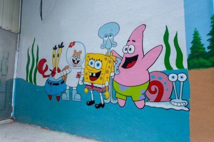 sponge bob mural