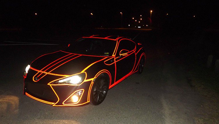 tron car dark front