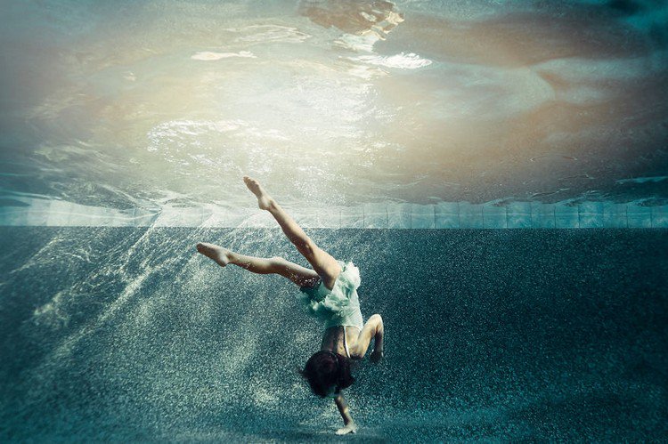 underwater modern dancer green