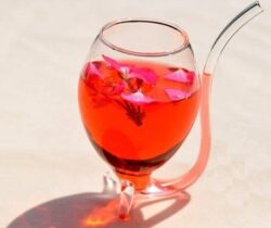 wine glass with built in straw