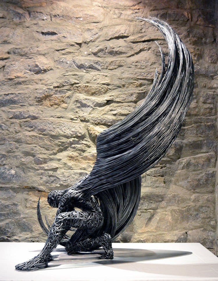 wire wing angel sculpture