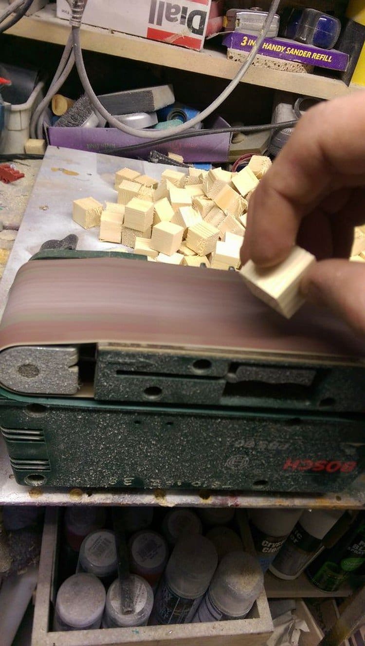 wooden block sanding