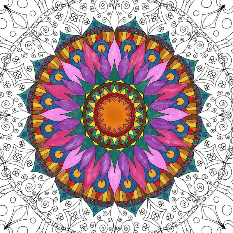 Coloring Oriental Mandala