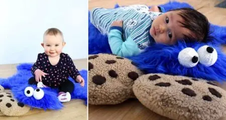 Cookie Monster Rug With Cookie Pillows