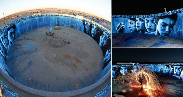 These Artists Painted This Beautiful Mural In An Abandoned Water Tank And The Results Are Amazing Mural Painted Abandoned Water Tank
