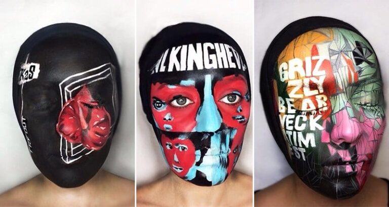 Musician Paints Albums Covers On Face
