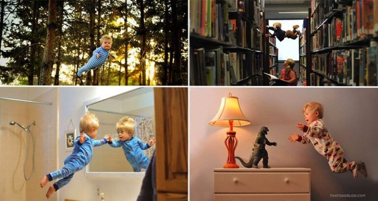 Photographer Photo Series Of Son Flying