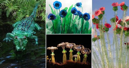 Recycled Bottle Sculptures