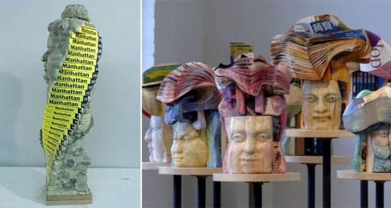 Sculptures From Phone Books