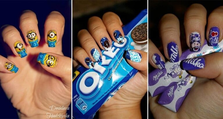 Self Taught Nail Artist Paints Famous Cartoons, Movies And Snacks On To Her Nails Famous Cartoons, Movies And Snacks