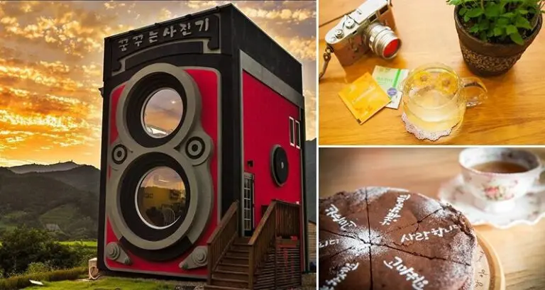 giant Rolleiflex camera Dreamy Camera Cafe
