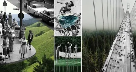 Vintage Photos blended with Nature