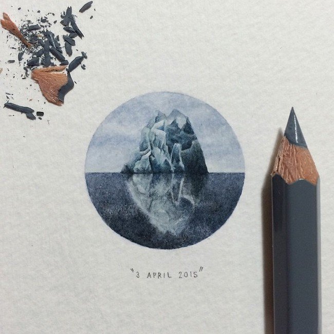 april iceberg tiny painting 