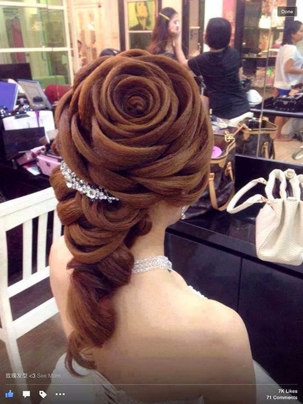 belle flower hair